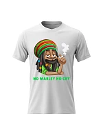 Dámske bavlnené tričko s potlačou - BOB MARLEY - biele
