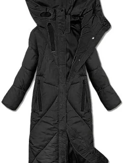 Dámska zimná bunda J Style pod kolená čierna (5M3232-392)