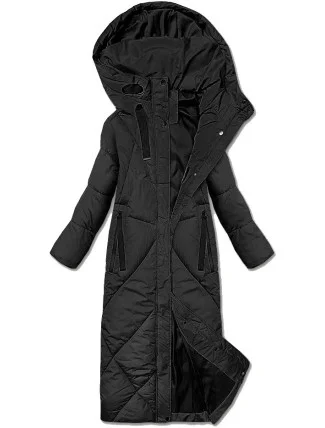 Dámska zimná bunda J Style pod kolená čierna (5M3232-392)