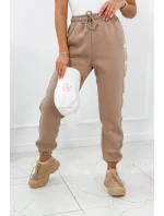 Bavlnené nohavice Amour tmavo béžová