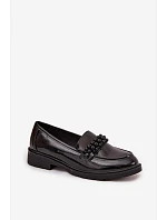 Dámske lakované mokasíny HY52-541 Black - S.Barski
