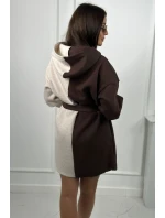 Izolovaná dvojfarebná mikina hnedá + béžová melanž