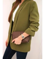 Bunda s klopami elegantná olivovo zelená