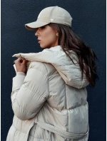 Dámsky prešívaný kabát CLOUTIQUE beige FashionStreet TY4372