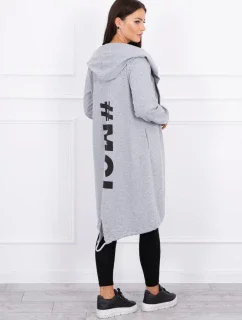 Šedá bunda s potlačou