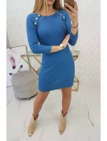 Džínsové šaty s ozdobnými gombíkmi Džínsové šaty s ozdobnými gombíkmi