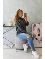 Mikina s kapucňou v grafitovej farbe