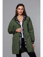 Dámska tenká bunda s ozdobným lemovaním khaki (B8145-11) Dámska tenká bunda s ozdobným lemovaním khaki (B8145-11)