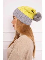 Milano fleecová čiapka K203 žltá+sivá Milano fleecová čiapka K203 žltá+sivá