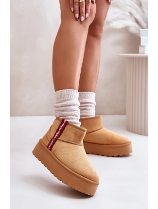 Śniegowce Damskie Na Platformie Ocieplane Camel Lomessa