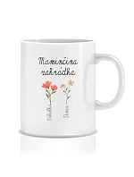 Personalizovaný klasický biely keramický hrnček s objemom 300 ml s motívom maminho záhradky Personalizovaný klasický biely keramický hrnček s objemom 300 ml s motívom maminho záhradky