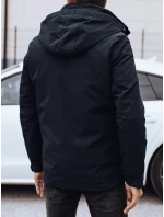 Pánska zimná bunda s kapucňou tmavomodrá FashionStreet TX4907