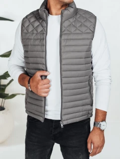 Pánska prešívaná tmavosivá vesta FashionStreet TX5079