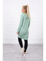 Mikina s kapucňou tmavo mätová