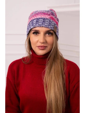 Monika fleecová čiapka K256 ružová+tmavo fialová