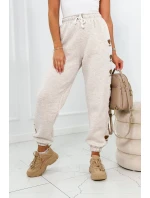Bavlnené nohavice Amour béžová melanž Bavlnené nohavice Amour béžová melanž