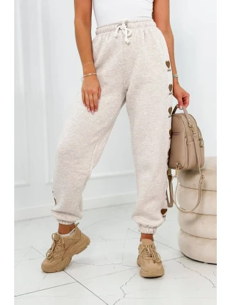 Bavlnené nohavice Amour béžová melanž Bavlnené nohavice Amour béžová melanž