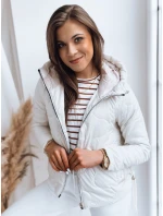 Dámska prechodná prešívaná bunda FLUFFY white FashionStreet TY3582