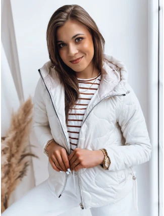 Dámska prechodná prešívaná bunda FLUFFY white FashionStreet TY3582