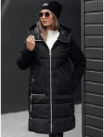 Dámska zimná bunda NORFFI dlhá prešívaná s kapucňou čierna FashionStreet TY4663 Dámska zimná bunda NORFFI dlhá prešívaná s kapucňou čierna FashionStreet TY4663