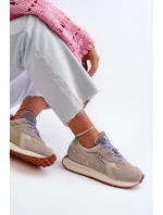 Sneakersy Damskie Na Platformie Memory Foam System Big Star NN274681 Beżowe