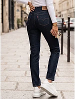Dámske skinny džínsy s vysokým pásom, tmavomodré, FashionStreet UY3097