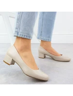 Béžové lodičky na klinoch Sergio Leone PB291