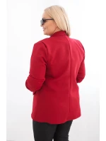 Dámske sako Plus Size bez zapínania s podšívkou XL/2XL bordová