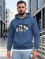Pánska mikina s kapucňou a potlačou TOKYO, modrá, FashionStreet NX5146BX Pánska mikina s kapucňou a potlačou TOKYO, modrá, FashionStreet NX5146BX