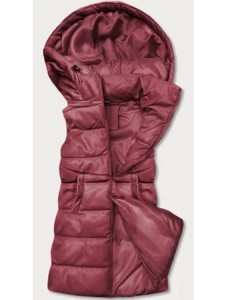 Teplá dámska vesta vo vínovej bordovej farbe z eko kože (D-3231-67) Teplá dámska vesta vo vínovej bordovej farbe z eko kože (D-3231-67)