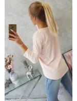 3D grafická blúzka Noteworthy púdrovo ružová