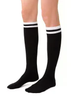 Dámske podkolienky s pruhmi 072 čierne - Steven Dámske podkolienky s pruhmi 072 čierne - Steven