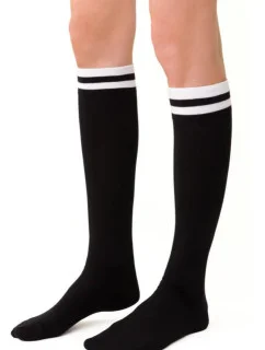 Dámske podkolienky s pruhmi 072 čierne - Steven