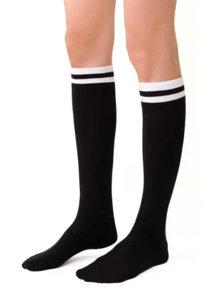 Dámske podkolienky s pruhmi 072 čierne - Steven Dámske podkolienky s pruhmi 072 čierne - Steven