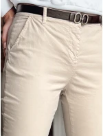 Dámske nohavice chinos s opaskom LINESKA light beige FashionStreet UY2573