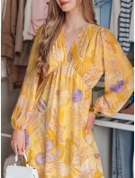 Jedna veľkosť maxi kvetinových šiat LILOVIE žltá FashionStreet EY2574