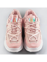 Ružové dámske sneakersy s dvojitými šnúrkami (7001)