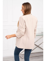 Elegantné sako s klopami tmavobéžovej farby