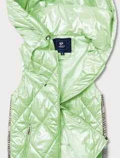 Lesklá dámska vesta v mätovej farbe (AG3-02)