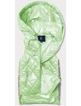 Lesklá dámska vesta v mätovej farbe (AG3-02)