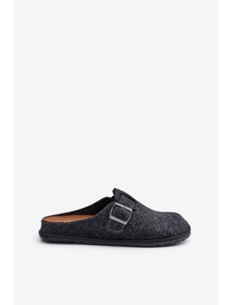 Wygodne Kapcie Męskie Z Klamrą Inblu SI000019 Grafitowe
