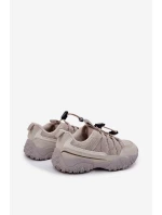 Sneakersy Dziecięce Ze Ściągaczem Jasnobeżowe Nanelita