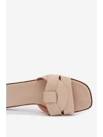 Dámské ploché sandály s řemínky Eko semišové světle béžové Florane