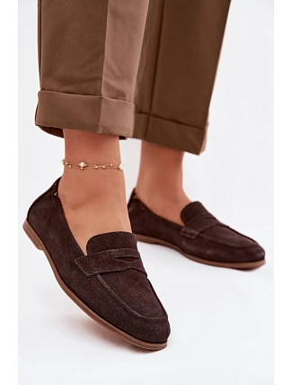 Mokasiny z Přírodního Semiše Vinceza 18122 Čokoládové