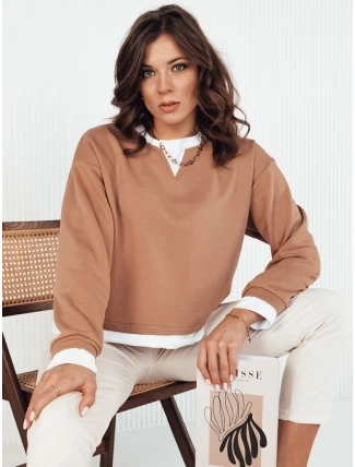 Dámska mikina LORAN camel FashionStreet BY1252 Dámska mikina LORAN camel FashionStreet BY1252