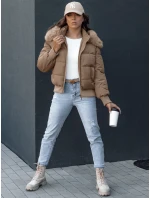 Dámska prešívaná zimná bunda s kožušinou COLDPACK camel FashionStreet TY4427 Dámska prešívaná zimná bunda s kožušinou COLDPACK camel FashionStreet TY4427