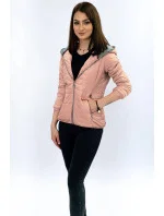 Ružová dámska bunda s kapucňou (DL011)