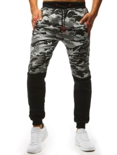 Pánske maskáčové sivé tepláky FashionStreet UX3493