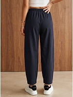 Dámske joggerové nohavice s gumou v páse, tmavomodré, FashionStreet UY3166 Dámske joggerové nohavice s gumou v páse, tmavomodré, FashionStreet UY3166