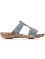 Dámske pohodlné modré žabky na suchý zips Rieker 60885-12 Dámske pohodlné modré žabky na suchý zips Rieker 60885-12